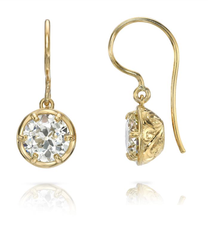 14K Yellow Gold Classic Single Stone Earrings Bloom Jewellery